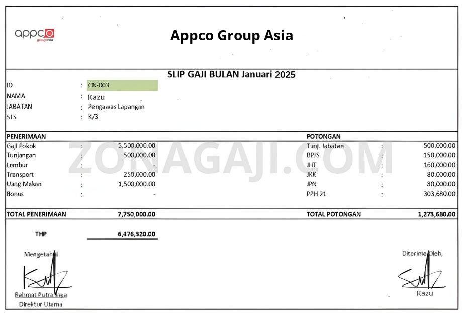 Slip Gaji Appco Group Asia