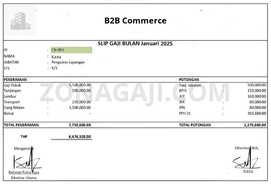 Slip Gaji B2B Commerce