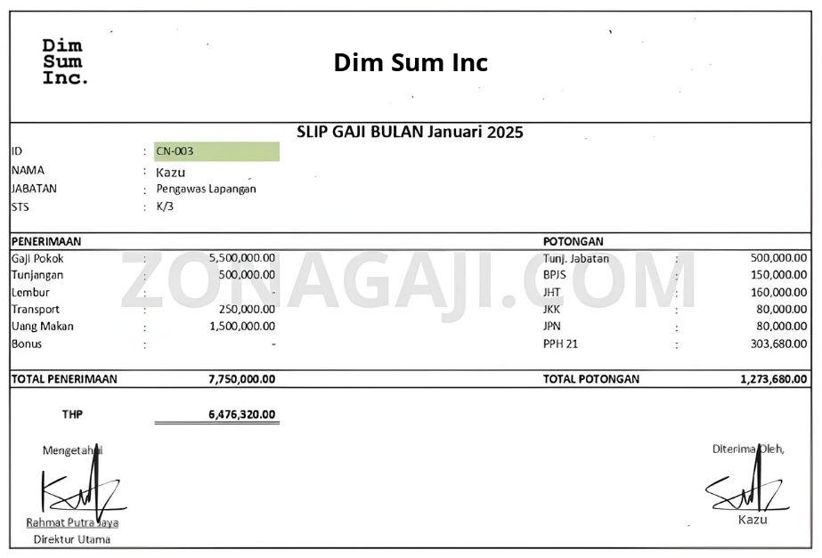 Slip Gaji Dim Sum Inc