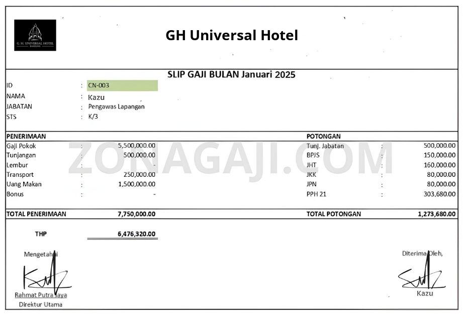 Slip Gaji GH Universal Hotel