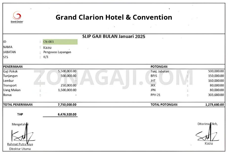 Slip Gaji Grand Clarion Hotel & Convention