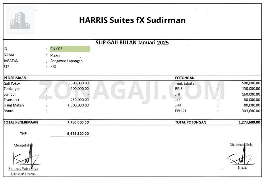 Slip Gaji HARRIS Suites fX Sudirman