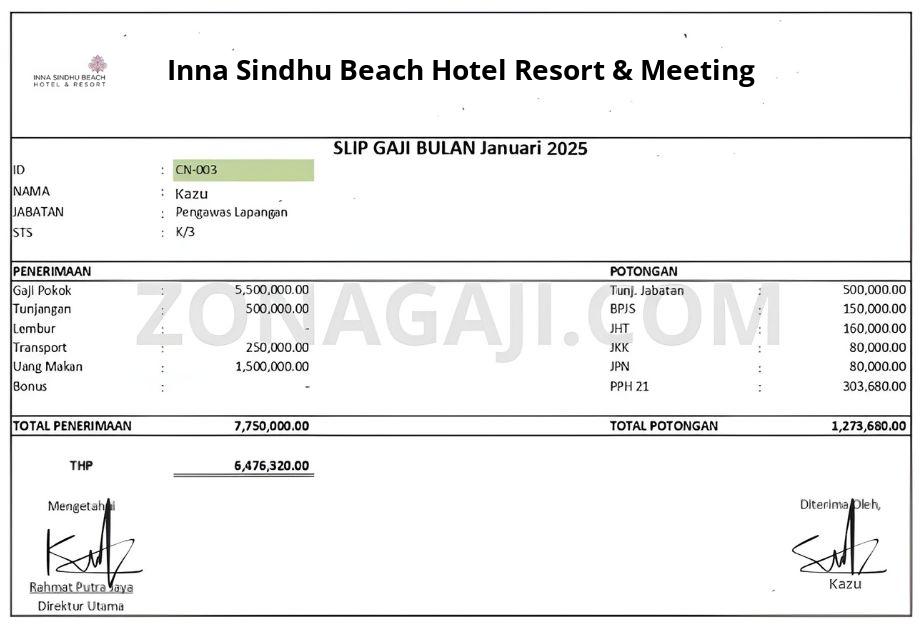 Slip Gaji Inna Sindhu Beach Hotel Resort & Meeting