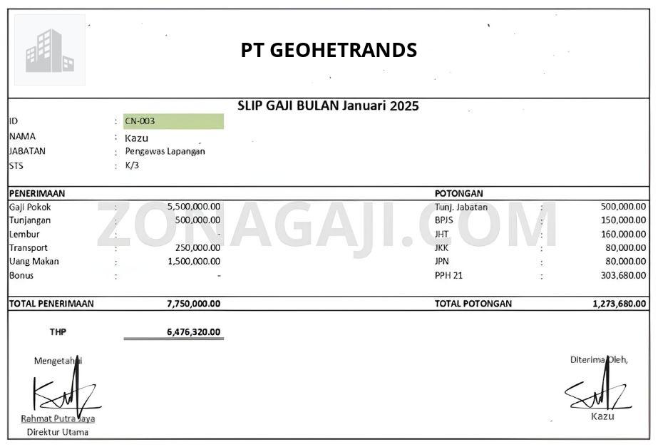 Gaji PT GEOHETRANDS
