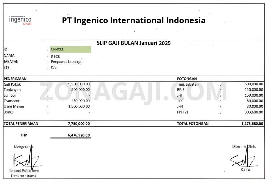 Slip Gaji PT Ingenico International Indonesia