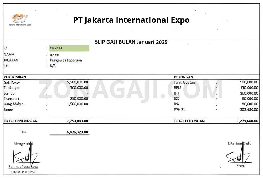 Slip Gaji PT Jakarta International Expo