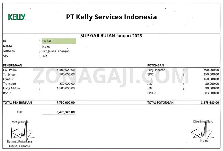 Slip Gaji PT Kelly Services Indonesia