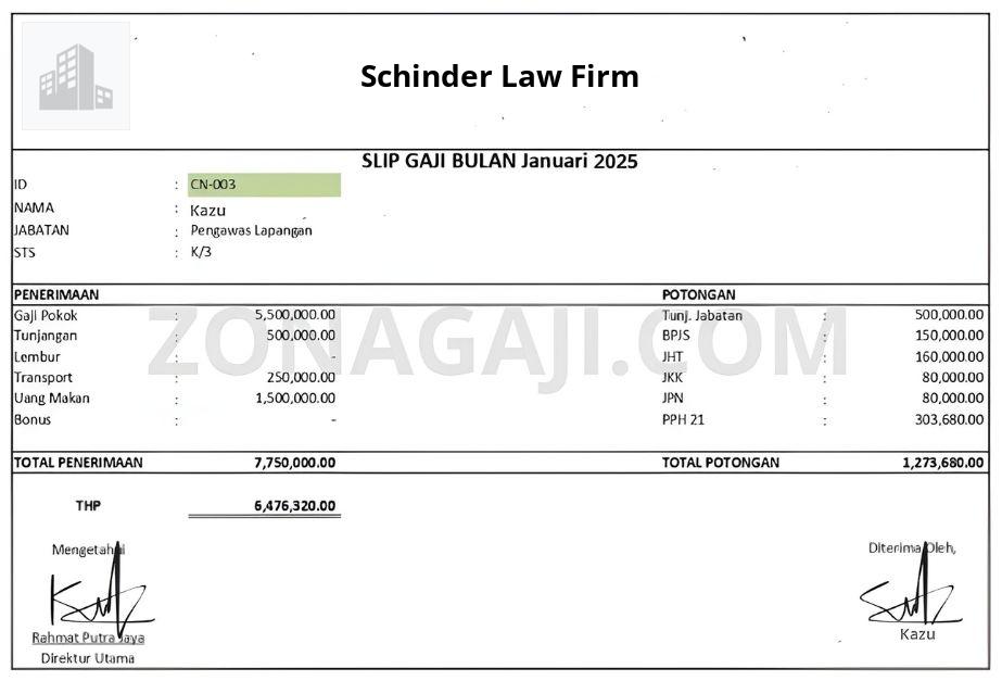 Slip Gaji Schinder Law Firm