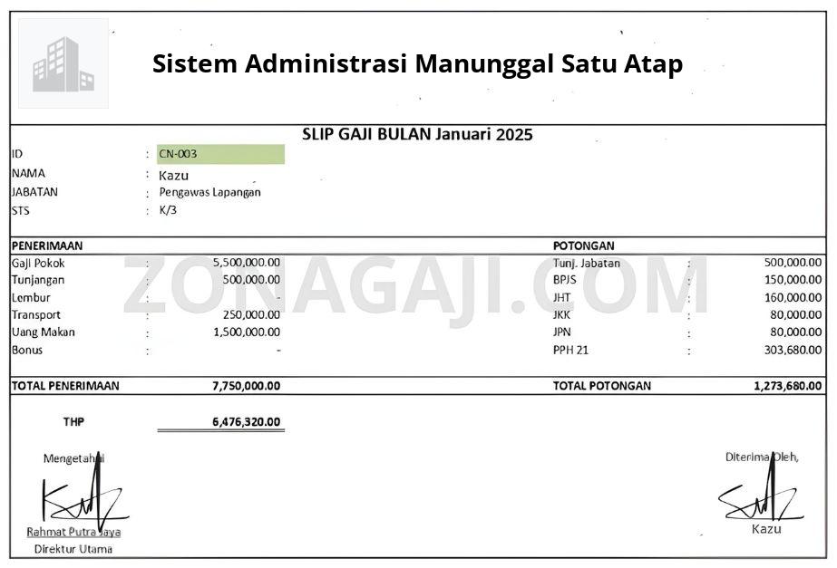 Slip Gaji Sistem Administrasi Manunggal Satu Atap