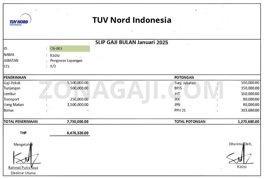 Slip Gaji TUV Nord Indonesia